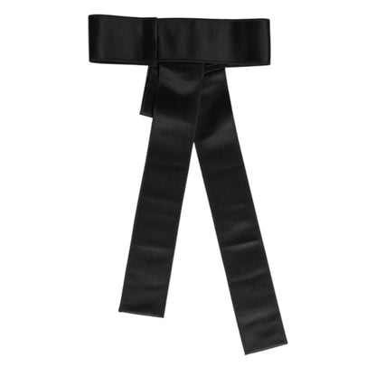 Dolce & Gabbana Black Satin Wide Waist Belt