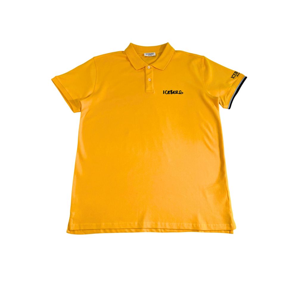 Iceberg Yellow Cotton Men Polo Shirt Iceberg