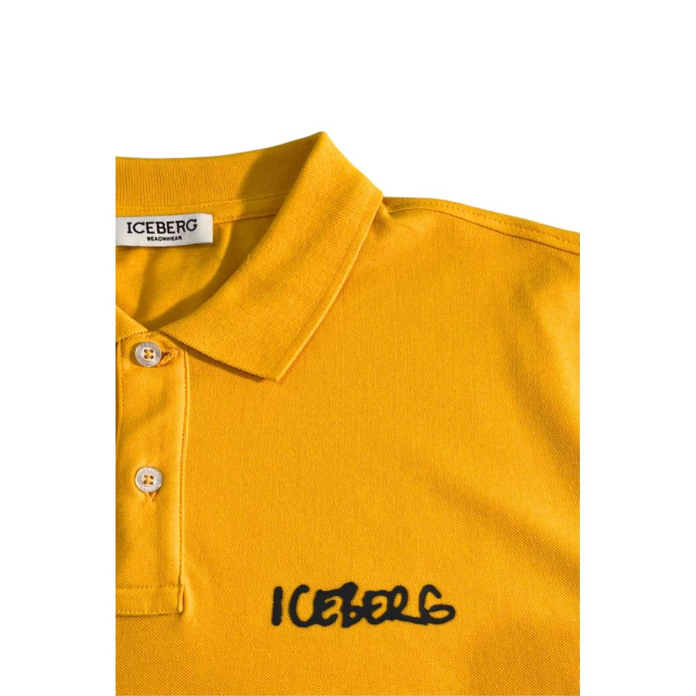 Iceberg Yellow Cotton Men Polo Shirt Iceberg
