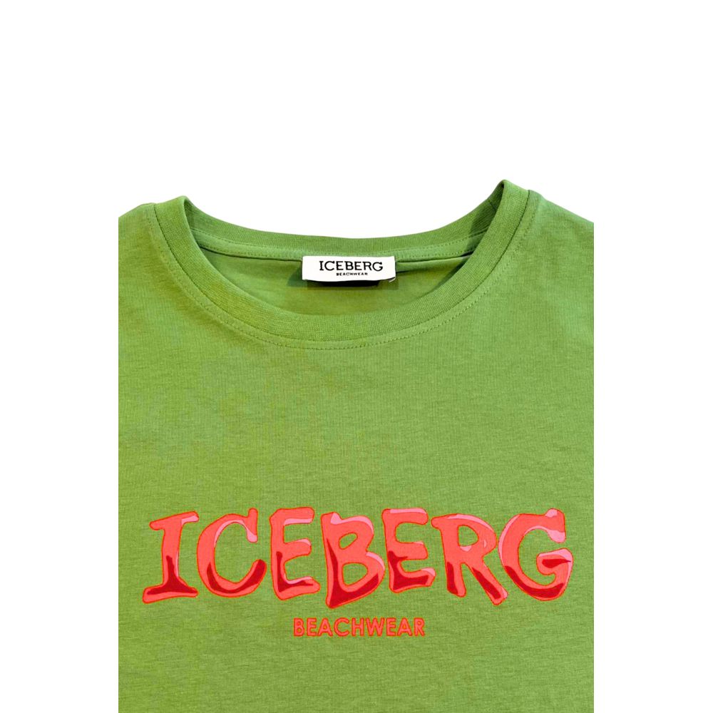 Iceberg Green Cotton Men T-Shirt Iceberg