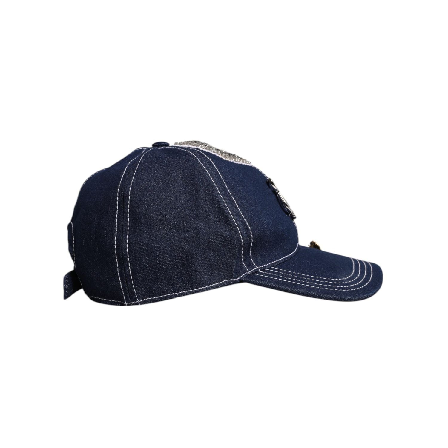 Dolce & Gabbana Blue Crystal Embellishment Baseball Cap