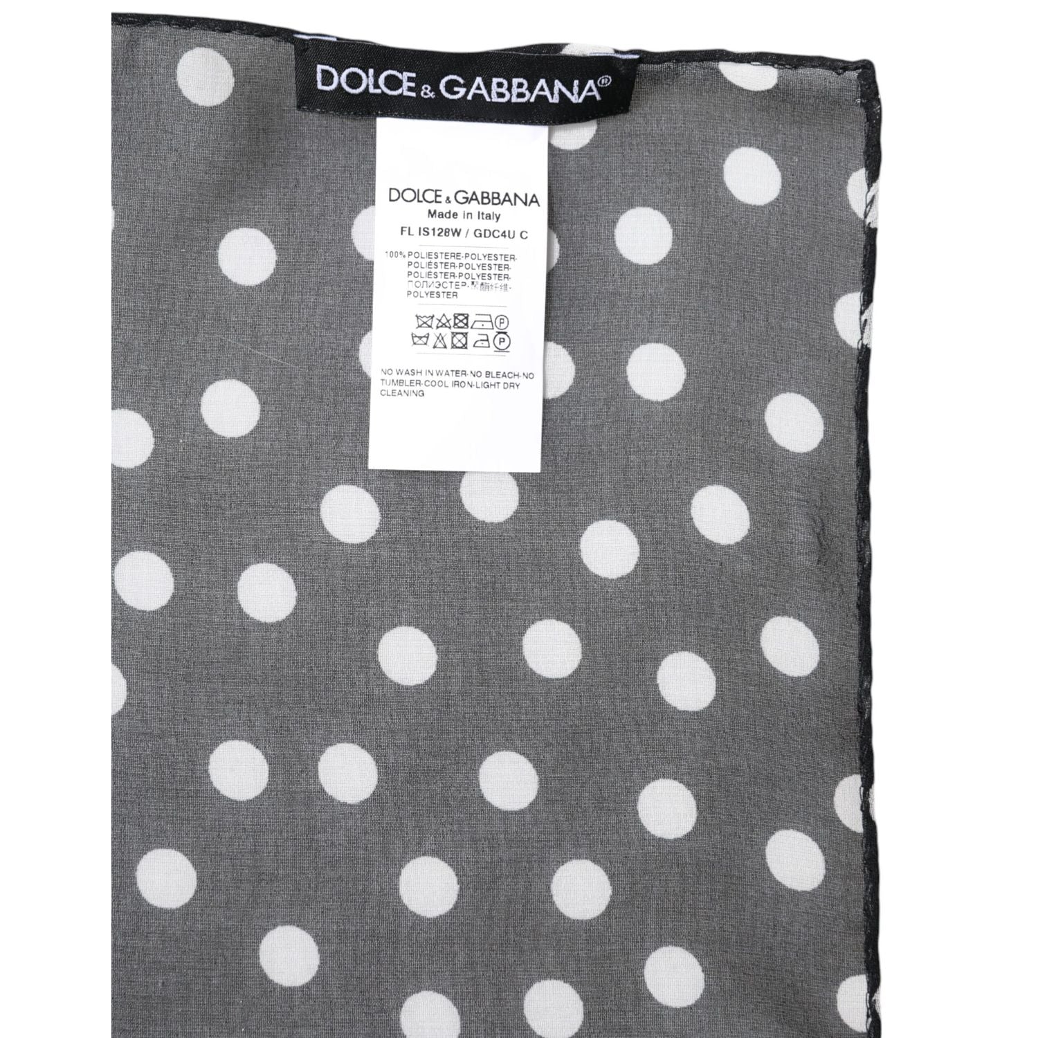 Dolce & Gabbana Black Polka Dots Polyester Wrap Shawl Scarf