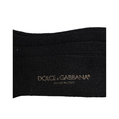 Dolce & Gabbana Black DG Logo Print Over The Calf Socks