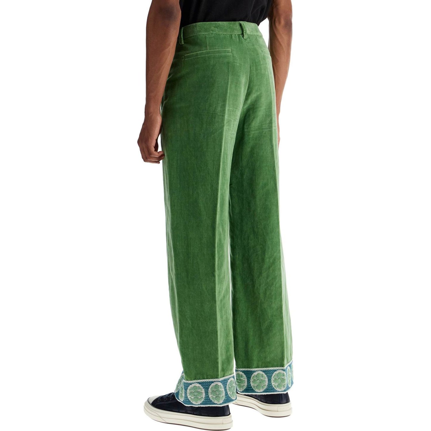 Valentino Garavani velvet pants with jacquard border Trousers Valentino Garavani