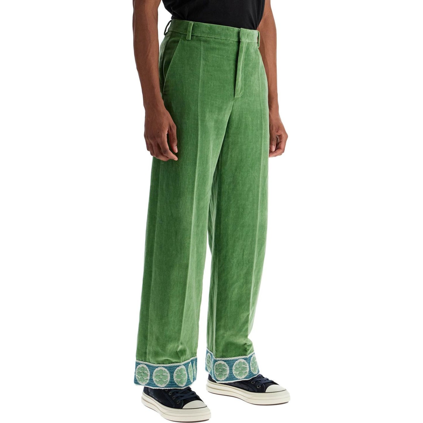 Valentino Garavani velvet pants with jacquard border Trousers Valentino Garavani