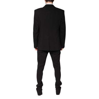 Dolce & Gabbana Black Cotton Single Breasted 2 Piece Suit