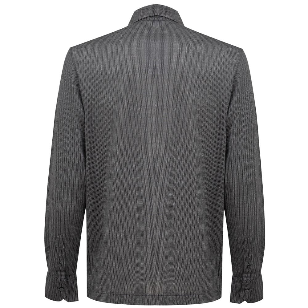 Canali Gray Cotton Pattern Shirt Canali