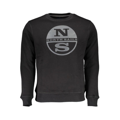 North Sails Black Cotton Men Sweatshirt