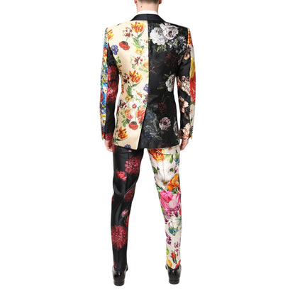 Dolce & Gabbana Multicolor Floral SICILIA Silk 3 Piece Suit