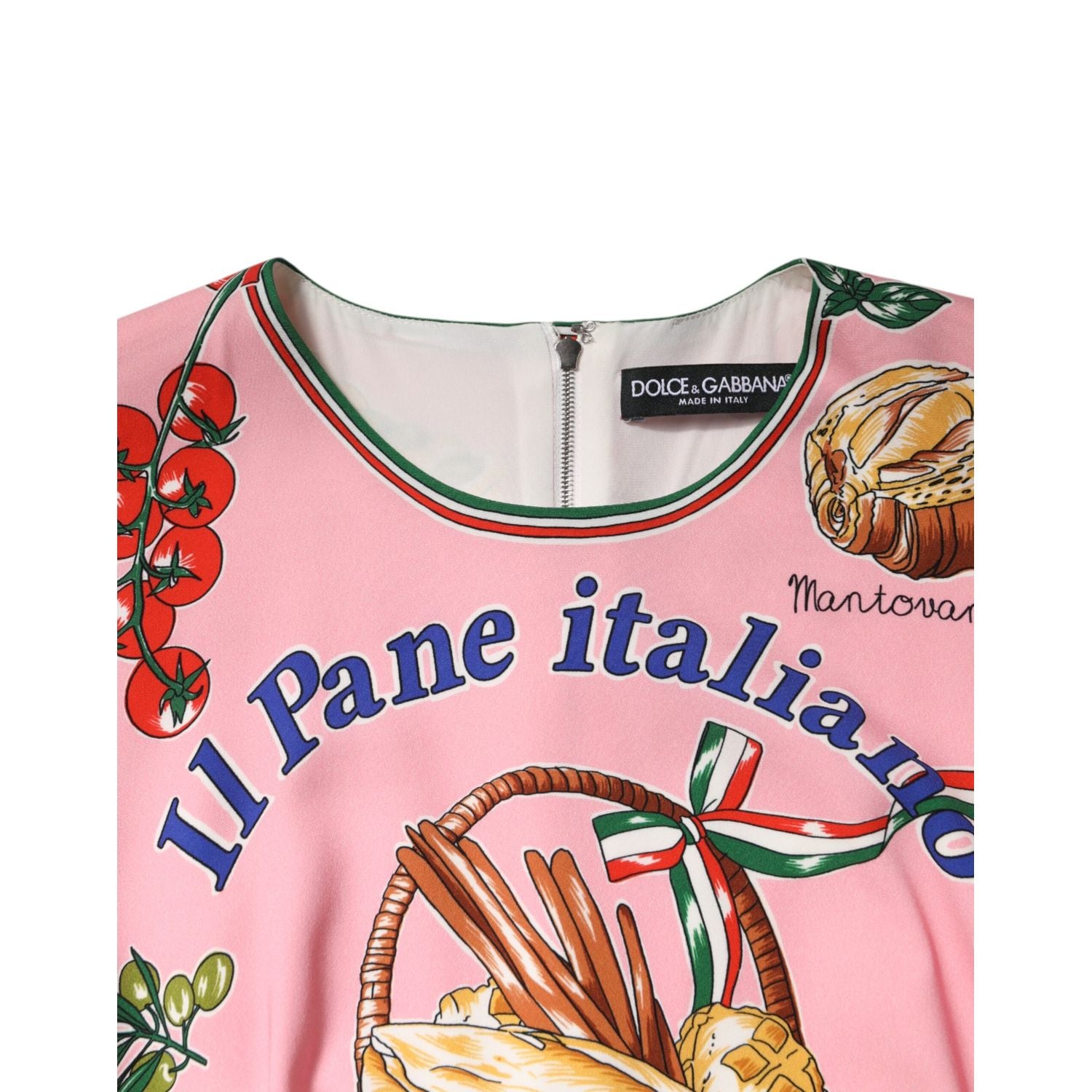 Dolce & Gabbana Pink Pastry Print Bodycon Sheath Midi Dress