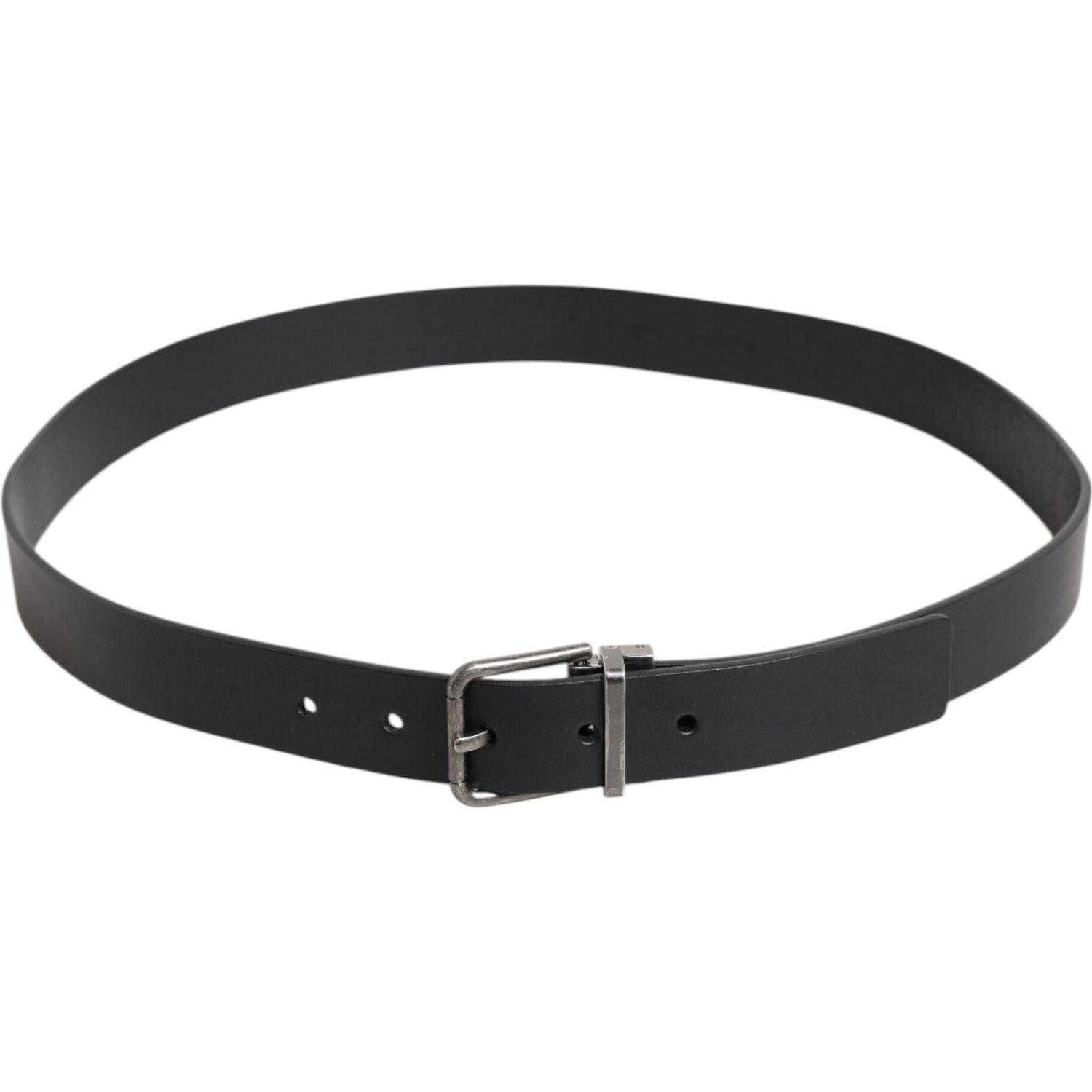 Dolce & Gabbana Black Classic Leather Metal Buckle Belt
