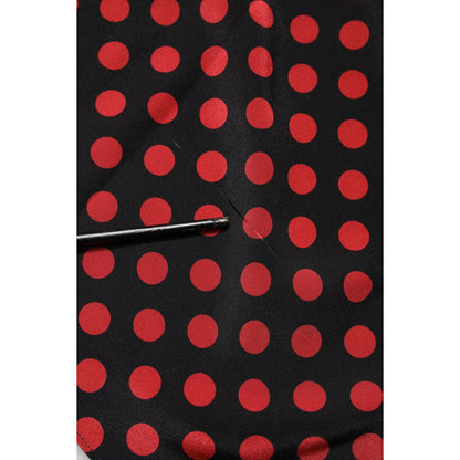 Dolce & Gabbana Black Red Polka Dot Silk Long Sleeves Top