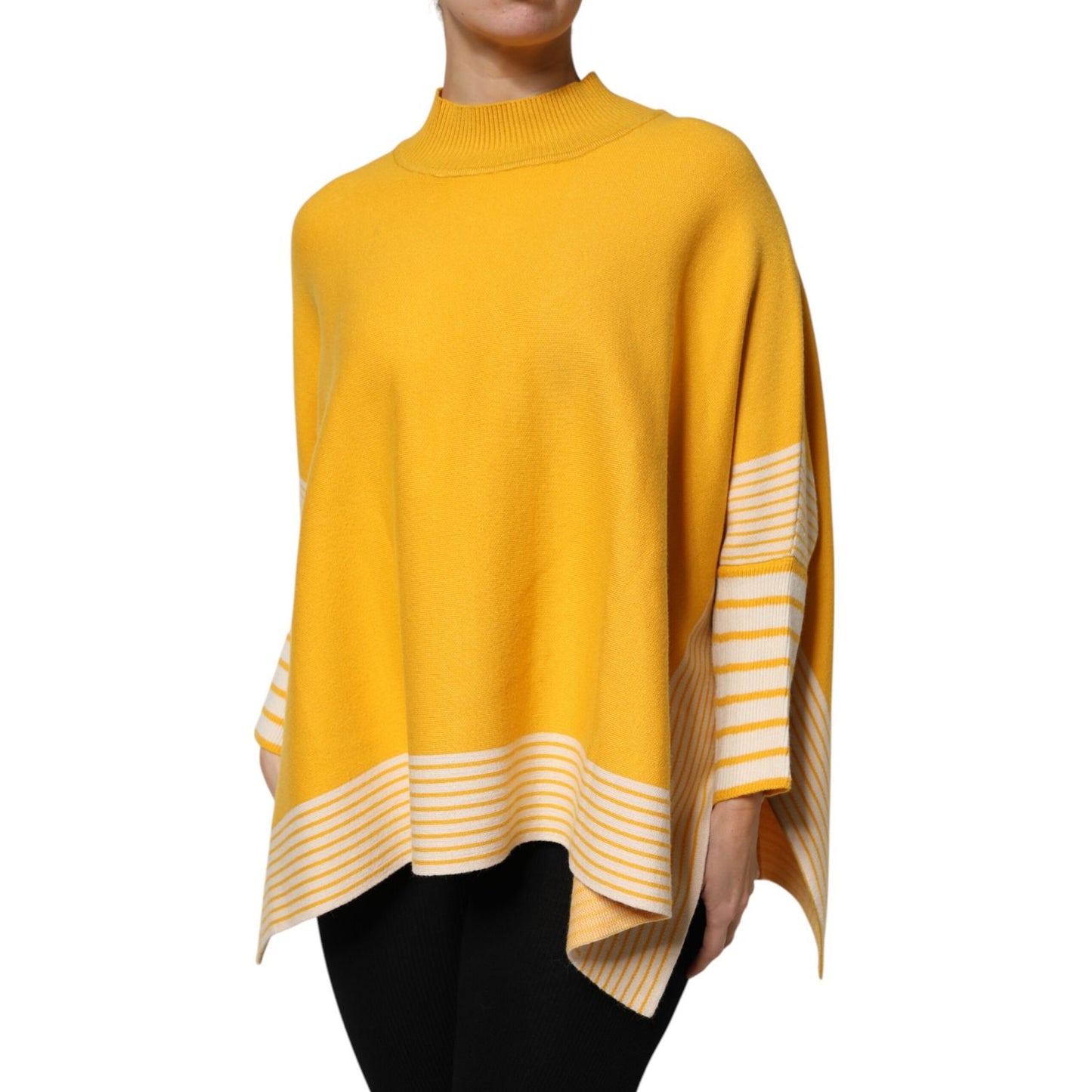 SIGNS Yellow Stripe Long Sleeve Overcoat Pullover Sweater SIGNS