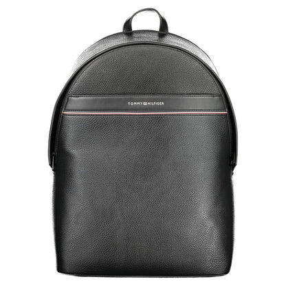 Tommy Hilfiger Black Polyurethane Men Backpack