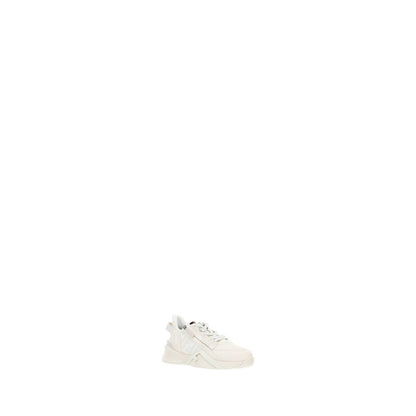 Fendi White Calf Leather Bos Taurus Athletic Sneakers