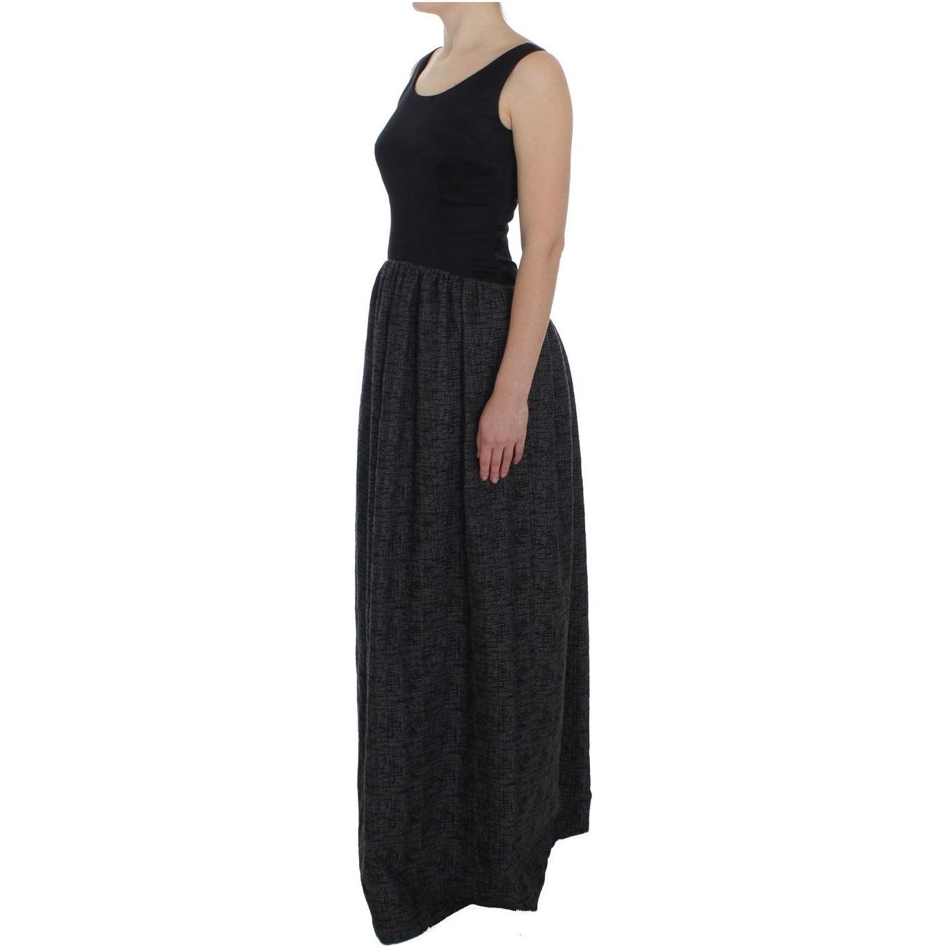 Dolce & Gabbana Black Gray Sheath Gown Full Length Dress