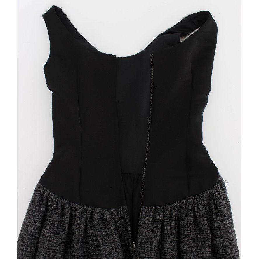 Dolce & Gabbana Black Gray Sheath Gown Full Length Dress