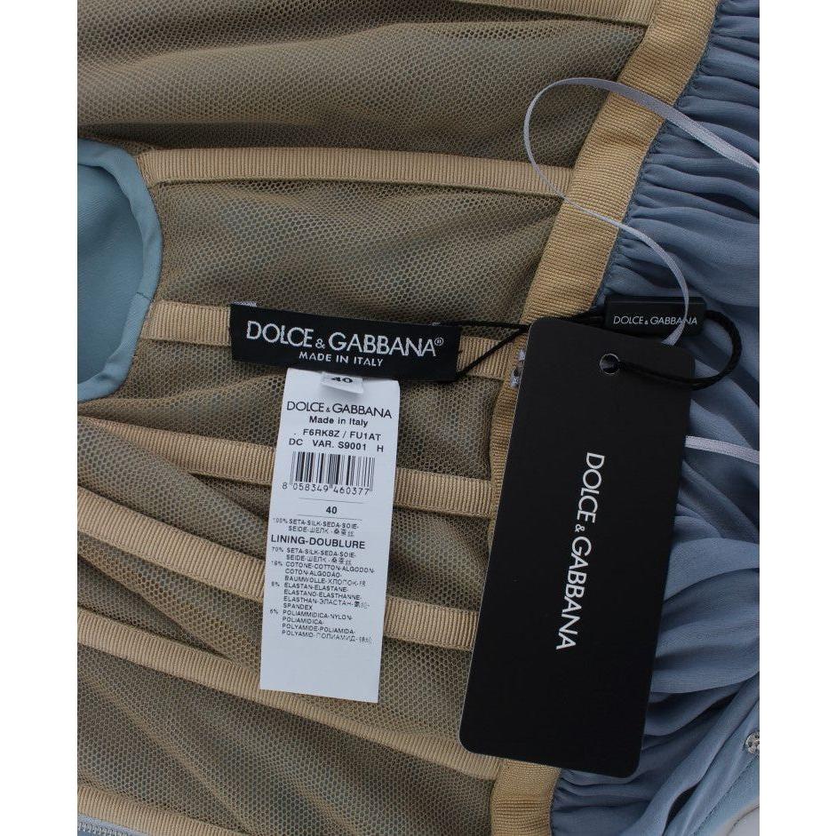 优雅水晶缀饰真丝礼服