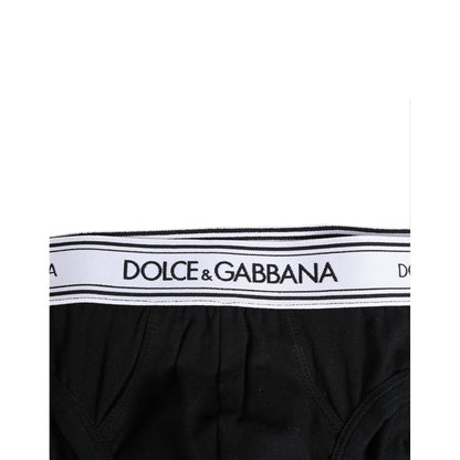 Dolce & Gabbana Black Cotton Stretch Regular Brief Underwear