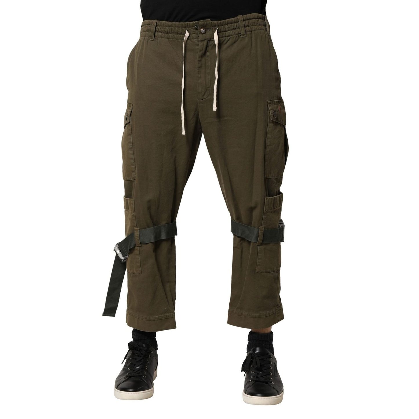 Dolce & Gabbana Brown Cotton Cargo Drawstring Pants