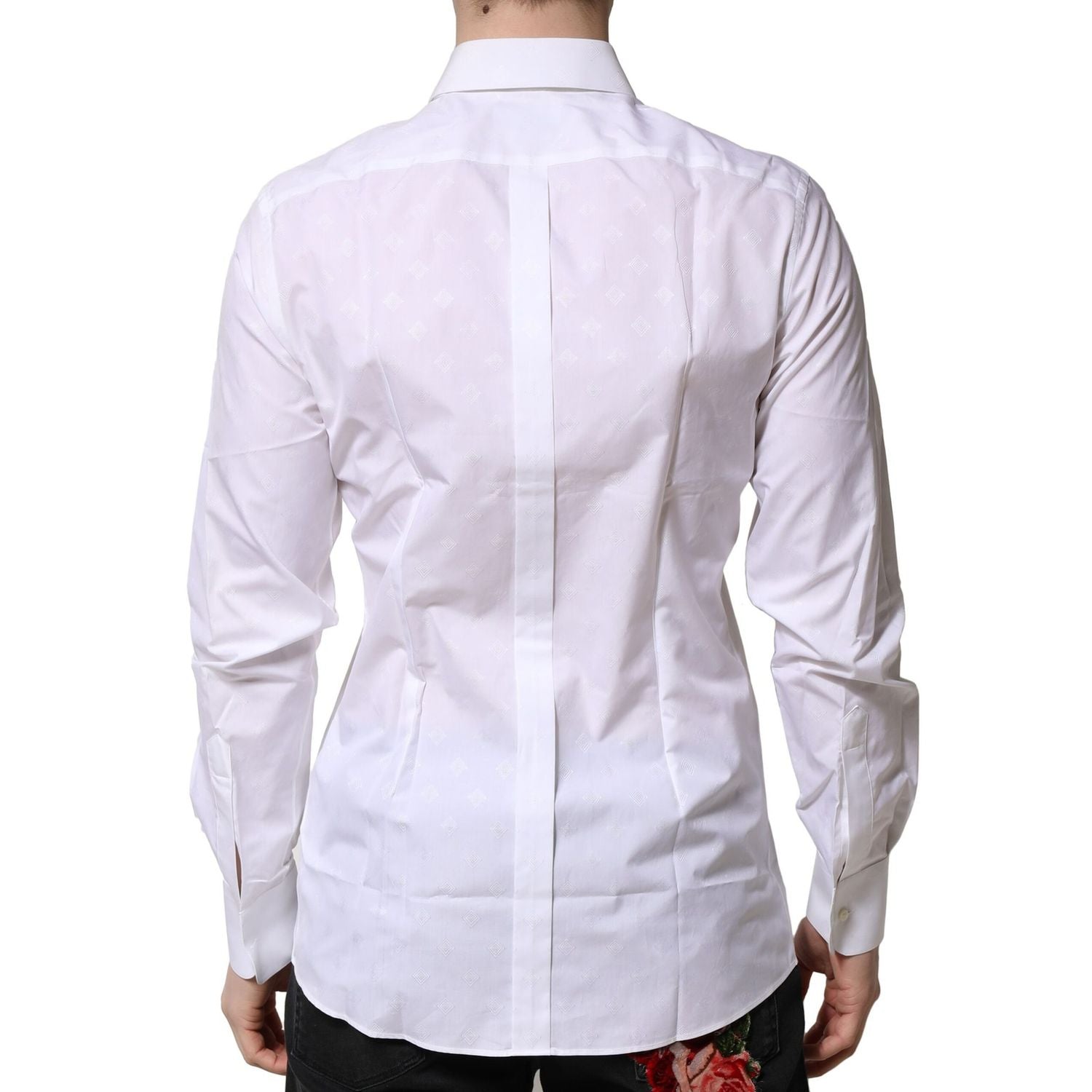 Dolce & Gabbana White Bib Cotton Poplin GOLD Men Formal Shirt