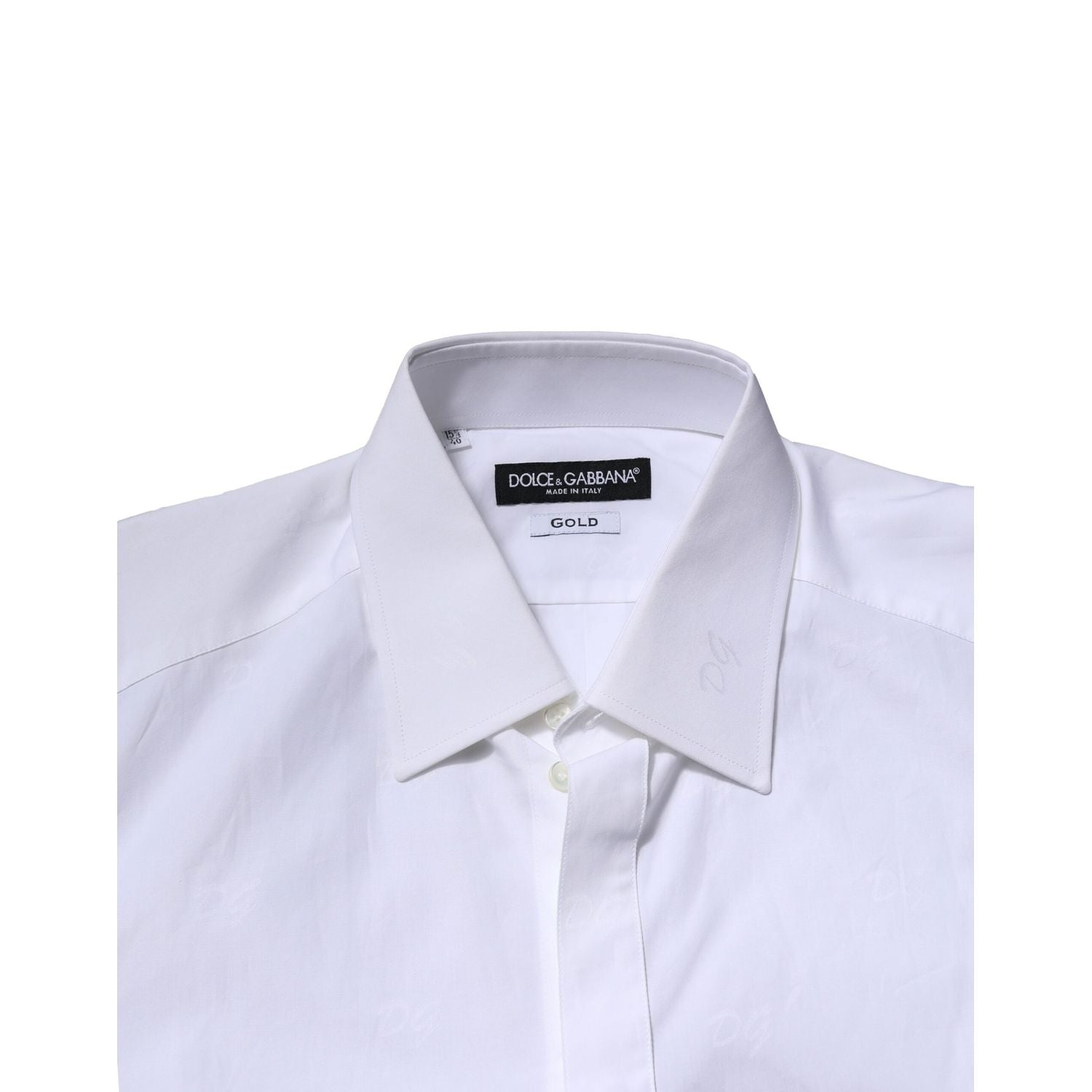 Dolce & Gabbana White GOLD Long Sleeves Dress Formal Shirt