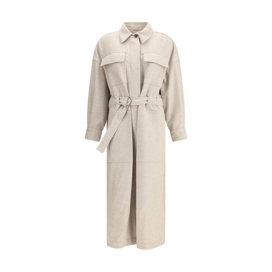 Brunello Cucinelli Beige Wool Coat