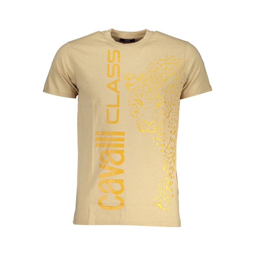 Cavalli Class Beige Cotton Men's T-Shirt