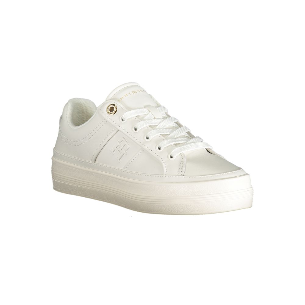 Tommy Hilfiger Bianco Polyurethane Women Sneaker