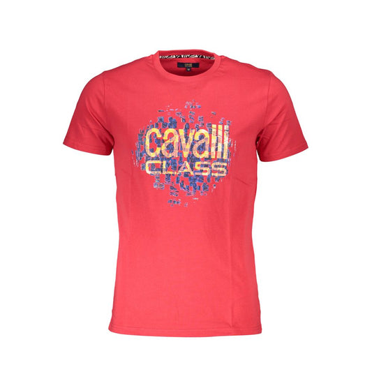 Cavalli Class Red Cotton Men T-Shirt