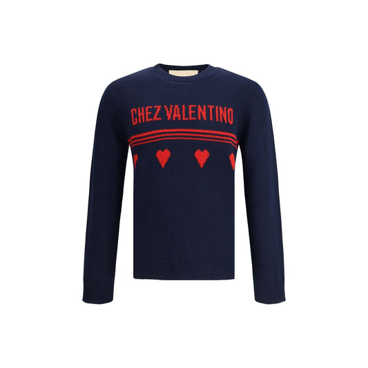 Valentino Blue Fleece Wool Sweatshirt