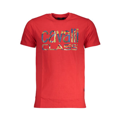 Cavalli Class Red Cotton Men T-Shirt