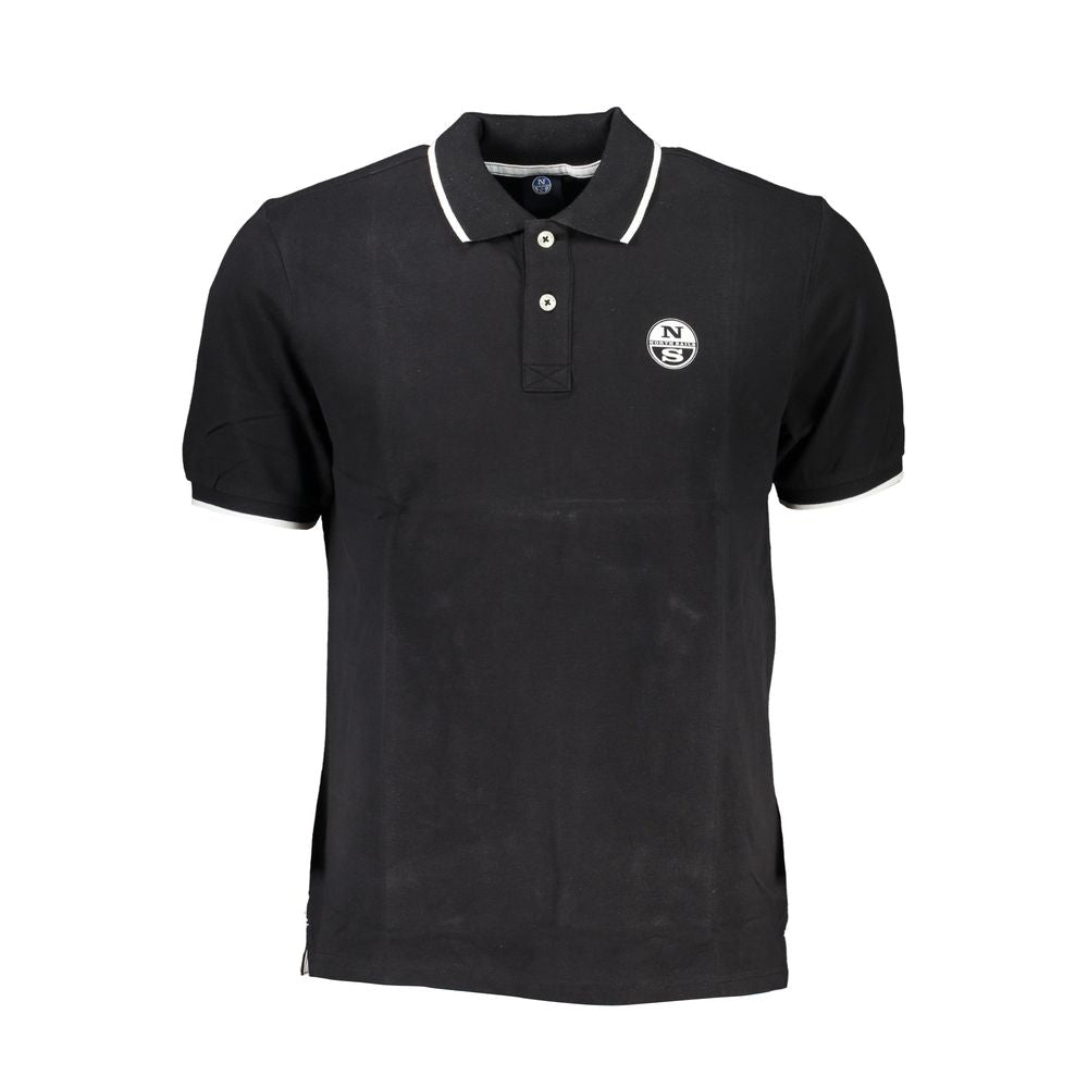 North Sails Black Cotton Men Polo Shirt