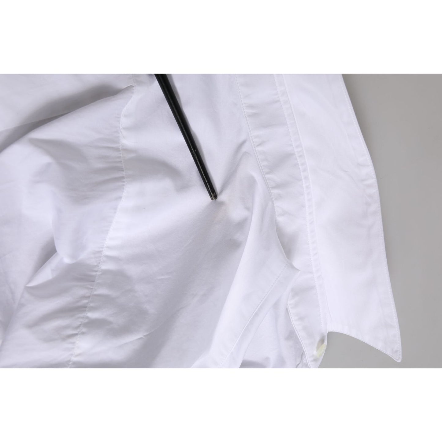 Dolce & Gabbana White GOLD Cotton Poplin Dress Formal Shirt