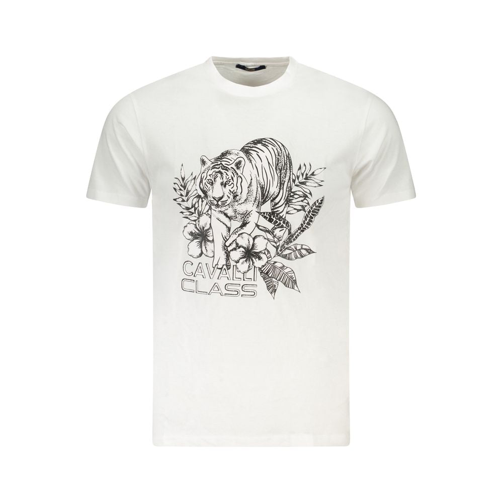 Cavalli Class Bianco Cotton Men T-Shirt
