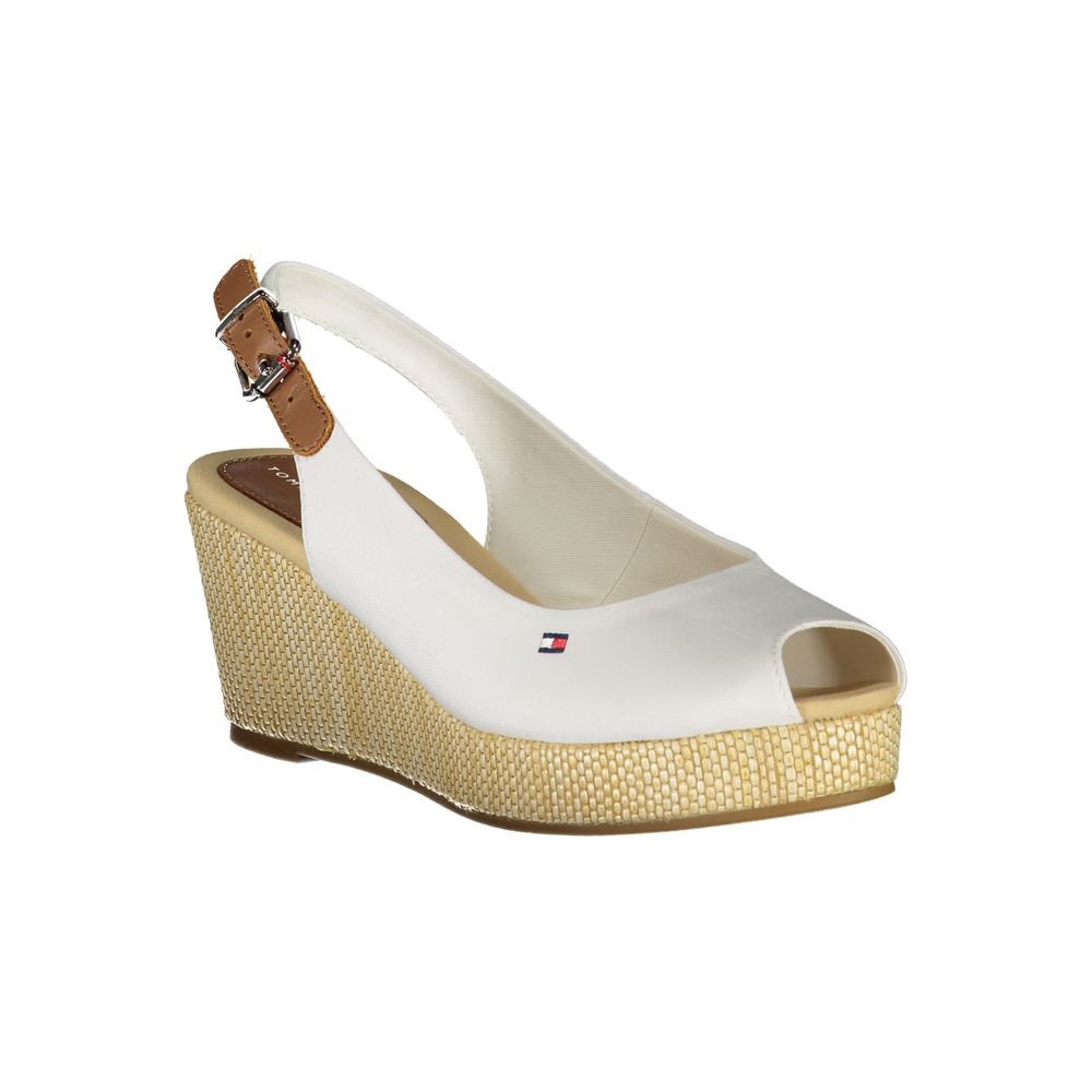 Tommy Hilfiger White Cotton Platform Sandals Tommy Hilfiger