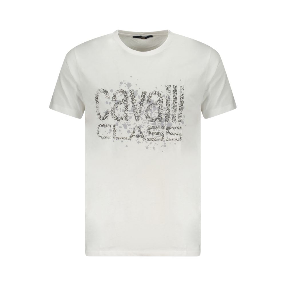 Cavalli Class Bianco Cotton Men T-Shirt