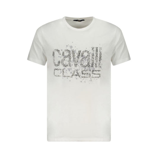 Cavalli Class Bianco Cotton Men T-Shirt