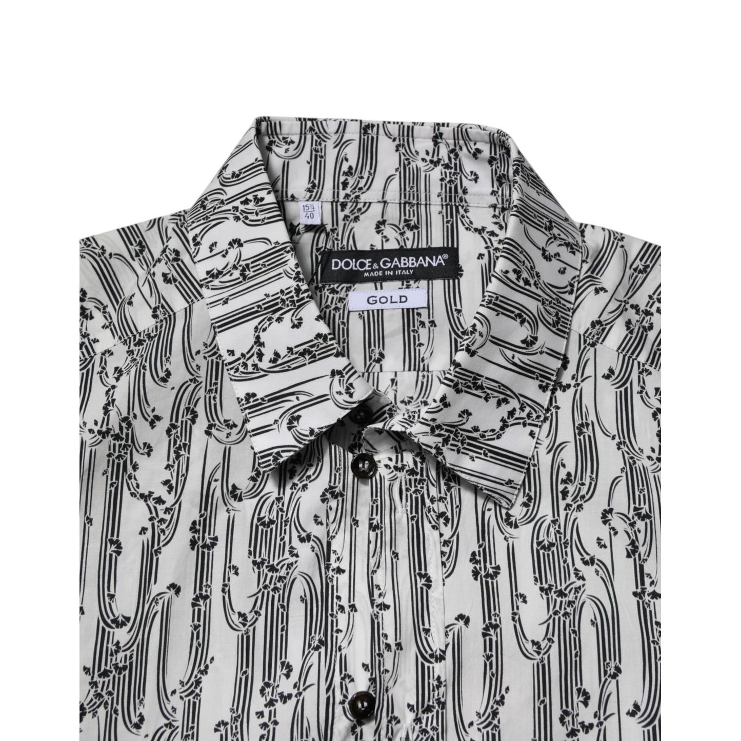 Dolce & Gabbana White Floral Print Casual Long Sleeves Shirt