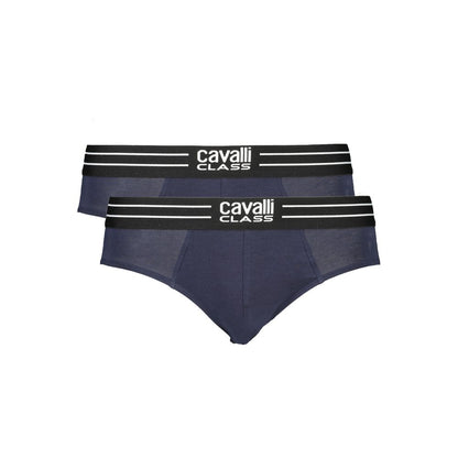Cavalli Class Blue Cotton Briefs Cavalli Class