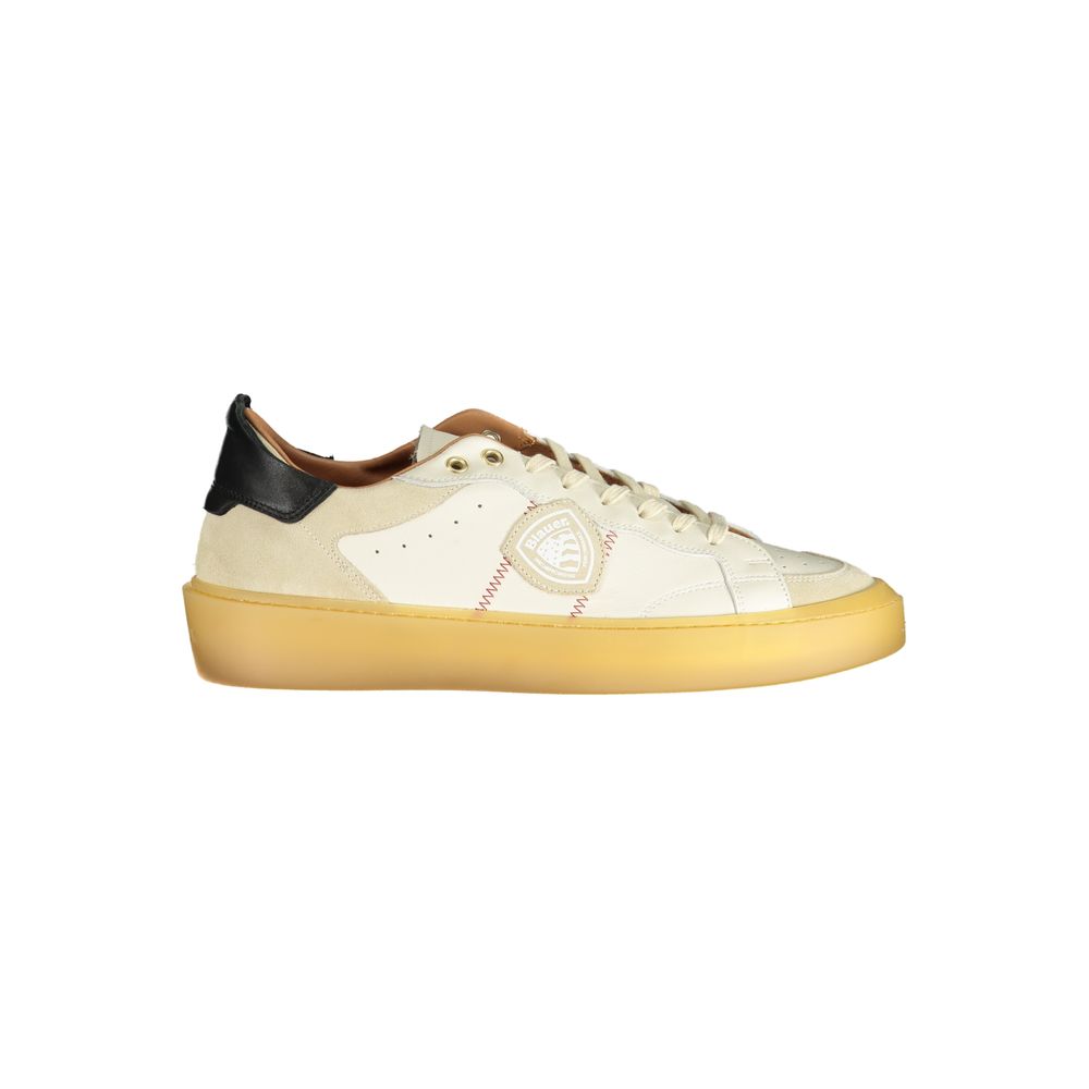 Blauer White Leather Men Sneaker 1728,67403481248,Blauer,EU40/US7,EU41/US8,EU42/US9,EU43/US10,EU44/US11,EU45/US12,Low Tops - Sneakers - Shoes,Men,New with tags,Shoes,Sneakers - Shoes,White