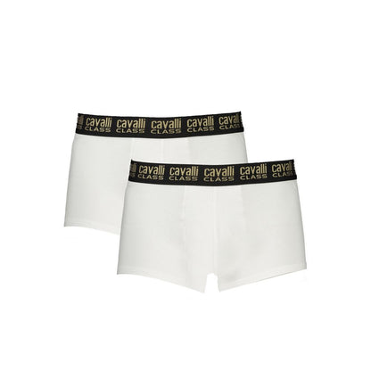 Cavalli Class White Cotton Boxers Cavalli Class
