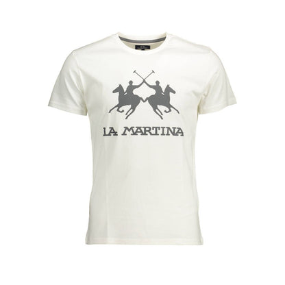 La Martina Bianco Cotton Men T-Shirt
