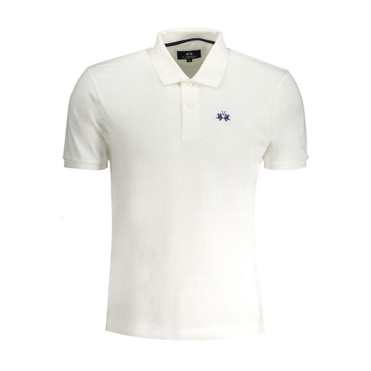 La Martina White Cotton Men Polo Shirt