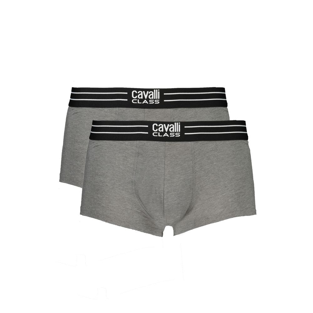 Cavalli Class Gray Cotton Boxers Cavalli Class