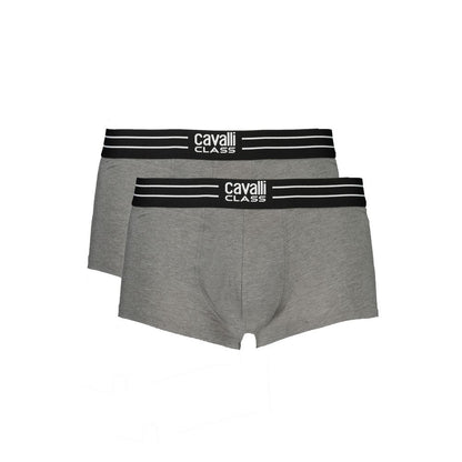 Cavalli Class Gray Cotton Boxers Cavalli Class