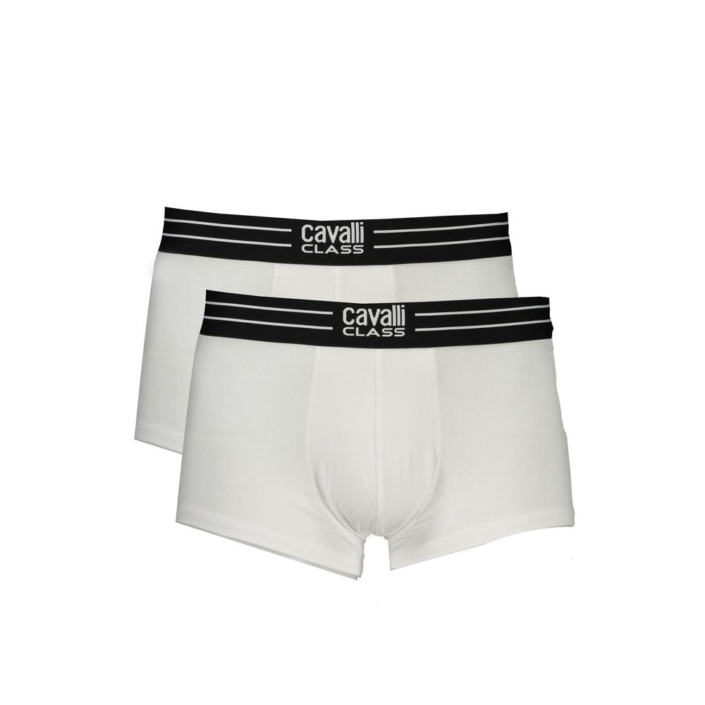 Cavalli Class White Cotton Boxers Cavalli Class