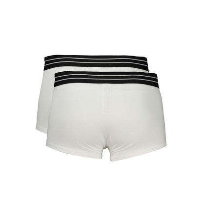 Cavalli Class White Cotton Boxers Cavalli Class