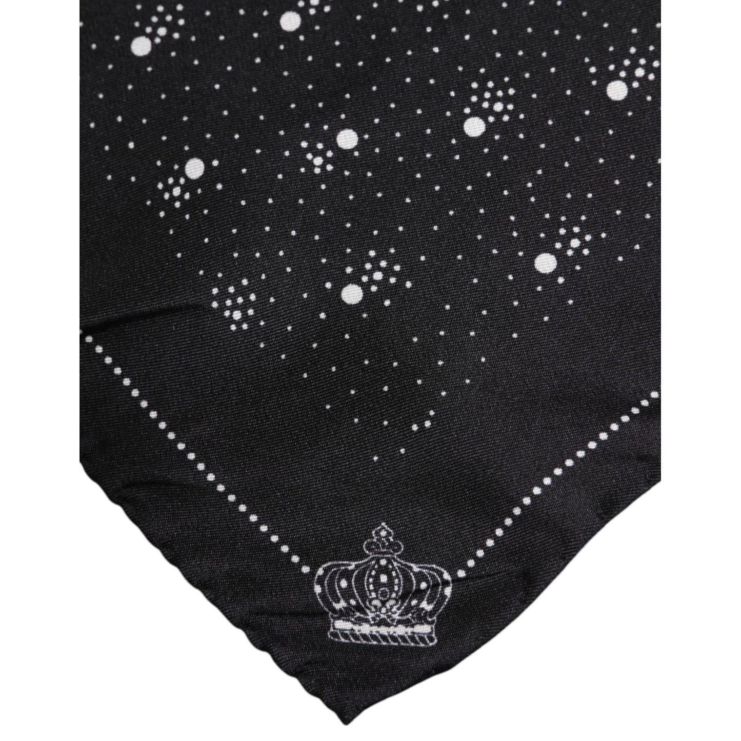 Dolce & Gabbana Black White Printed Square Men Foulard Scarf