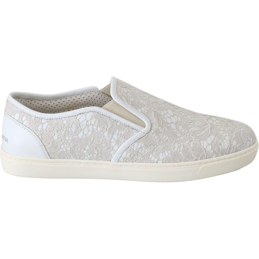 Dolce & Gabbana Elegant Off White Loafers for Ladies WOMAN SNEAKERS Dolce & Gabbana